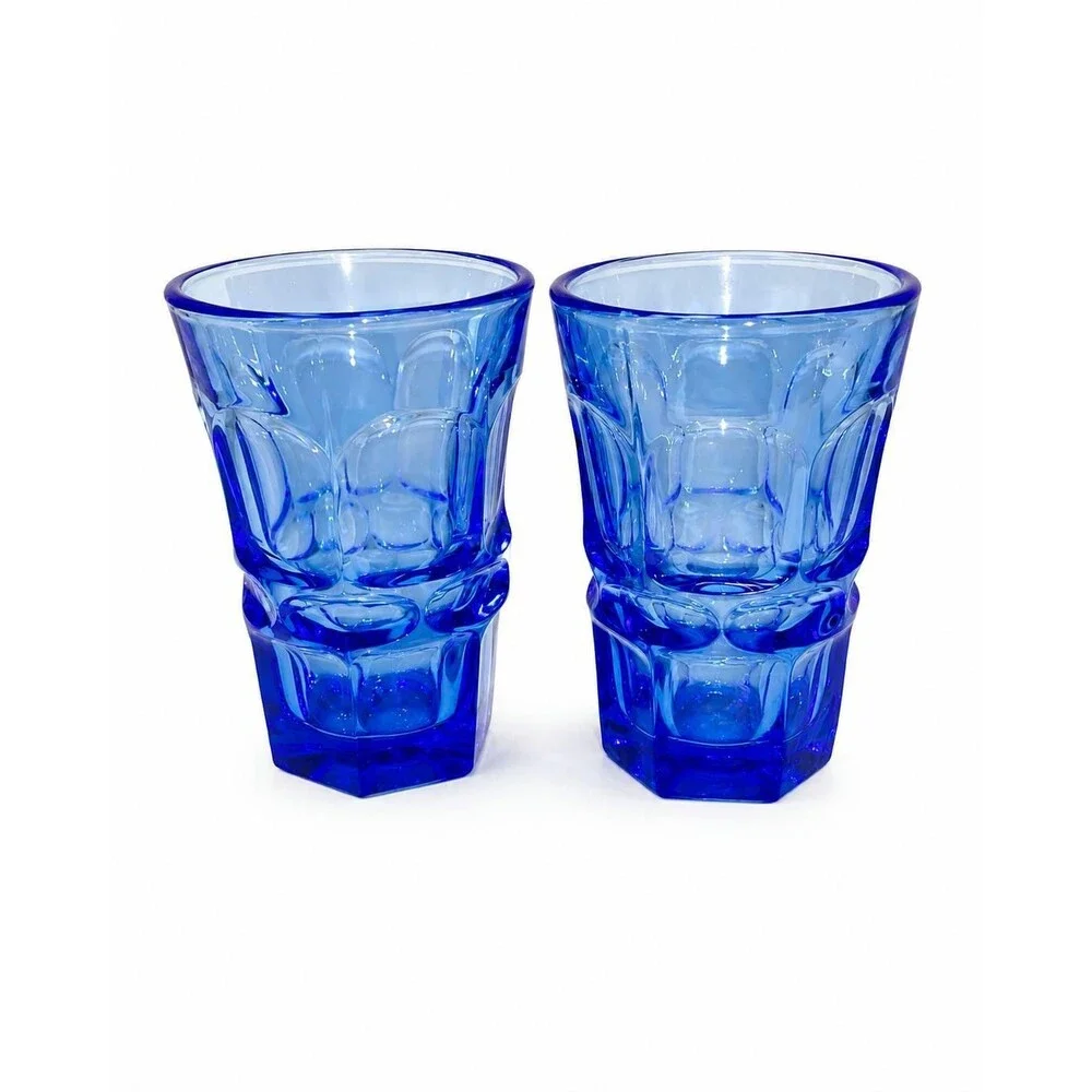 Vintage Cobalt Blue Tumblers | Set of 2 by Fostoria Argus HFM | Henry Ford Museu
